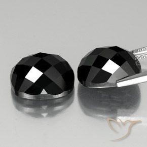 Gemas de Espinela Negro natural de 14.50 ct, Forma Cojín, Opaco