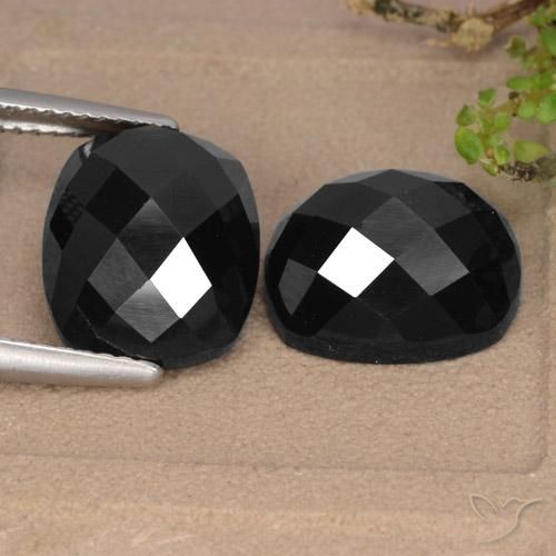 15.19ctw Natural Negro espinela, Forma Cojín, Opaco