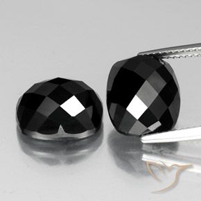14.50ctw Natural Negro Espinela, Forma Cojín, Opaco