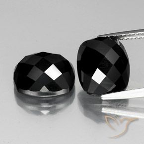 14.75ctw Natural Negro espinela, Forma Cojín, Opaco