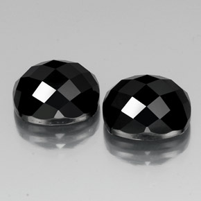 Gemas de espinela negro natural de 15,01 ct, corte cojín, opaco