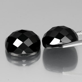 Gemas de espinela negro natural de 15,01 ct, corte cojín, opaco