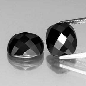 Gemas de espinela negro natural de 13,83 ct, corte cojín, opaco