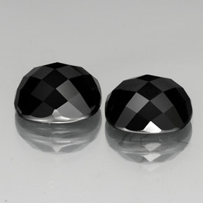 Gemas de espinela negro natural de 13,83 ct, corte cojín, opaco