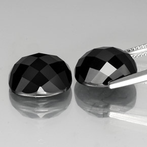 Gemas de espinela negro natural de 13,83 ct, corte cojín, opaco