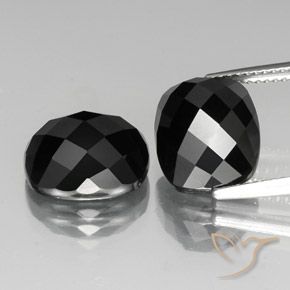 14.42ctw Natural Negro Espinela, Forma Cojín, Opaco