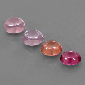 Gemas de espinela multicolor natural de  ct, corte óvalo, transparente