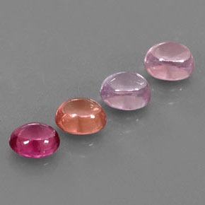 Gemas de espinela multicolor natural de  ct, corte óvalo, transparente