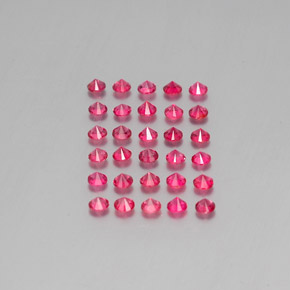 Gemas de espinela rojo natural de  ct, corte redondo, VVS-VS