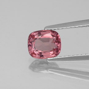 Espinela rojo natural de 1,19 ct, corte cojín, VS
