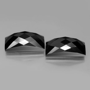 Gemas de espinela negro natural de 25,25 ct, baguette, opaco