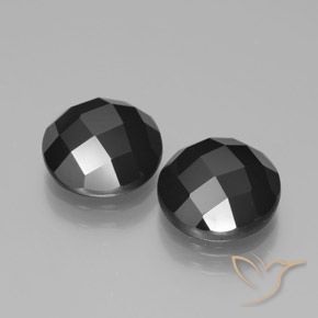 Gemas de Espinela Negro natural de 7.19 ct, Redondo, Opaco