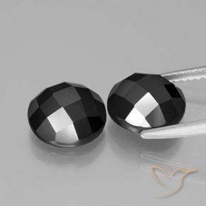 Gemas de Espinela Negro natural de 7.19 ct, Redondo, Opaco