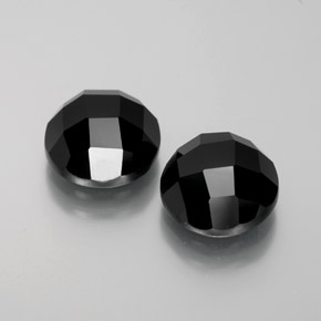 Gemas de espinela negro natural de 7,78 ct, corte redondo, opaco