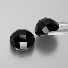 Gemas de espinela negro natural de 7,78 ct, corte redondo, opaco