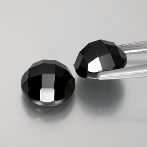 Gemas de Espinela Chorlo natural de 7.76 ct, Corte Redondo, Opaco