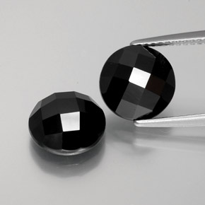 Gemas de espinela negro natural de 6,96 ct, corte redondo, opaco
