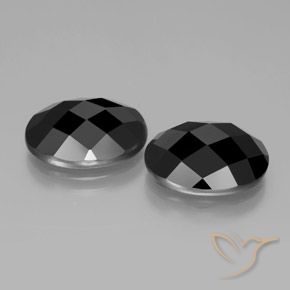 Gemas de Espinela Negro natural de 14.03 ct, Ovalada, Opaco