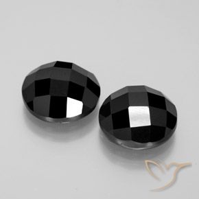 Gemas de Espinela Negro natural de 13.85 ct, Redondo, Opaco