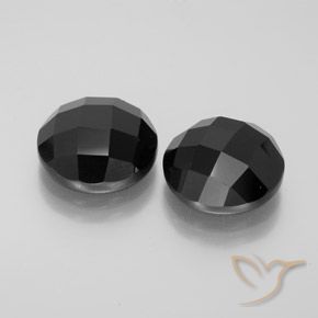 Gemas de Espinela Negro natural de 14.22 ct, Redondo, Opaco