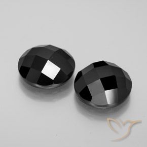 Gemas de Espinela Negro natural de 12.95 ct, Redondo, Opaco