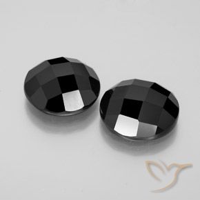 Gemas de espinela Negro natural de 11.99 ct, Redondo, Opaco
