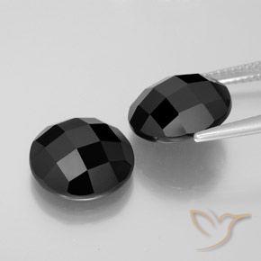 Gemas de espinela Negro natural de 11.99 ct, Redondo, Opaco
