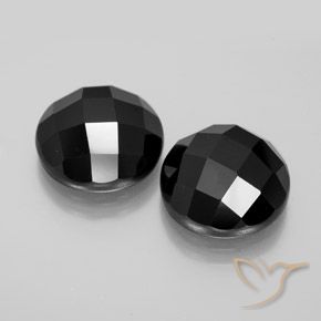 Gemas de Espinela Negro natural de 14.84 ct, Redondo, Opaco