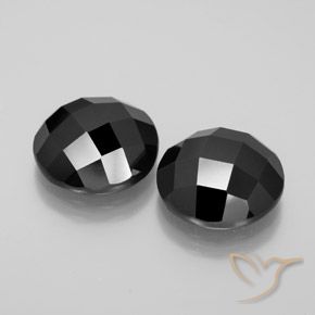 Gemas de Espinela Negro natural de 13.93 ct, Redondo, Opaco