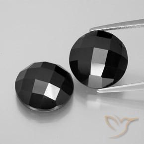 13.84ctw Natural Negro Espinela, Redondo, Opaco