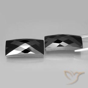 Gemas de Espinela Negro natural de 27.88 ct, Corte Baguette, Opaco