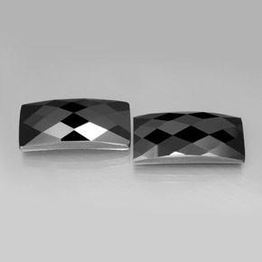 Gemas de espinela negro natural de 24,71 ct, baguette, opaco