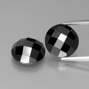 Gemas de espinela negro natural de 7,63 ct, corte redondo, opaco