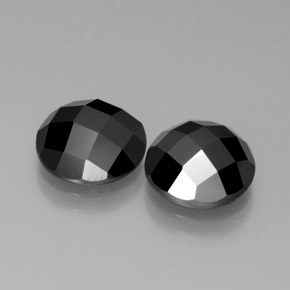 Gemas de espinela negro natural de 7,63 ct, corte redondo, opaco