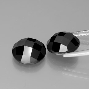 Gemas de espinela negro natural de 7,63 ct, corte redondo, opaco