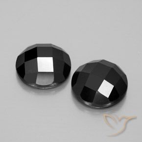 Gemas de Espinela Negro natural de 9.76 ct, Redondo, Opaco