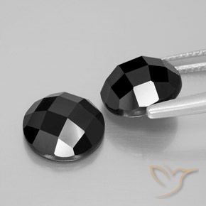 Gemas de Espinela Negro natural de 9.76 ct, Redondo, Opaco