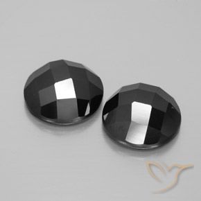Gemas de Espinela Negro natural de 8.89 ct, Redondo, Opaco