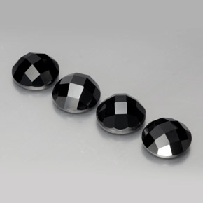 Gemas de espinela negro natural de 14,07 ct, corte redondo, opaco