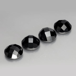 Gemas de espinela negro natural de 14,07 ct, corte redondo, opaco
