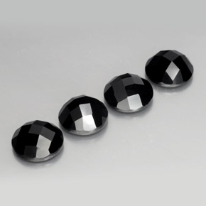 Gemas de espinela negro natural de 13,66 ct, corte redondo, opaco