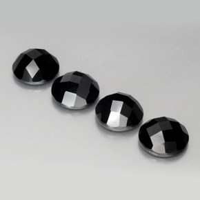 Gemas de espinela negro natural de 13,66 ct, corte redondo, opaco