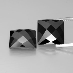 Gemas de espinela negro natural de 15,79 ct, cuadrado, opaco