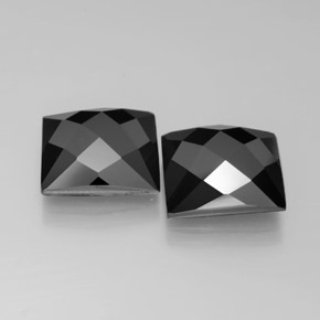 Gemas de espinela negro natural de 15,79 ct, cuadrado, opaco
