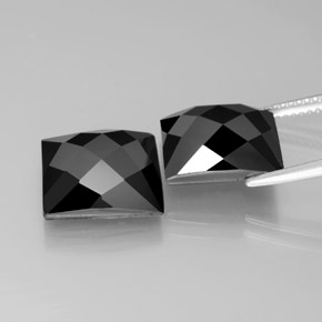 Gemas de espinela negro natural de 15,79 ct, cuadrado, opaco
