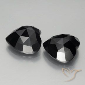 Gemas de Espinela Negro natural de 17.33 ct, Corazón, Opaco