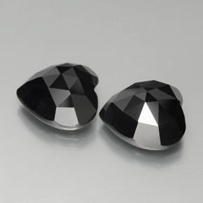 Gemas de espinela negro natural de 17,28 ct, forma de corazón, opaco