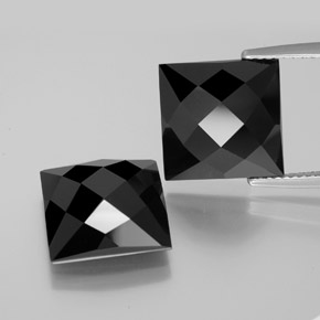Gemas de espinela negro natural de 15,88 ct, cuadrado, opaco
