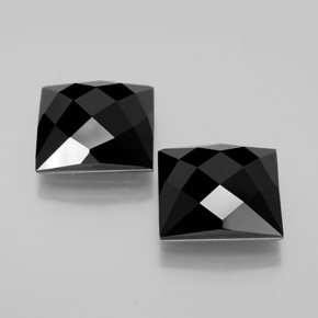 Gemas de espinela negro natural de 15,88 ct, cuadrado, opaco