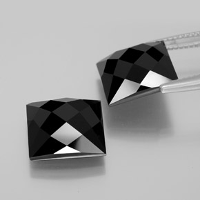 Gemas de espinela negro natural de 15,88 ct, cuadrado, opaco